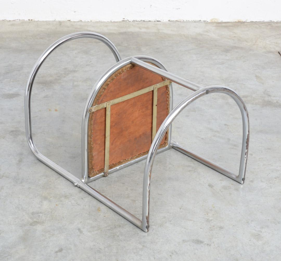 Modernist Chromed Steel Tubular Chair, Belgium 3