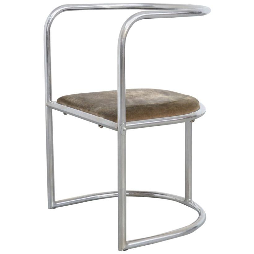 Modernist Chromed Steel Tubular Chair, Belgium