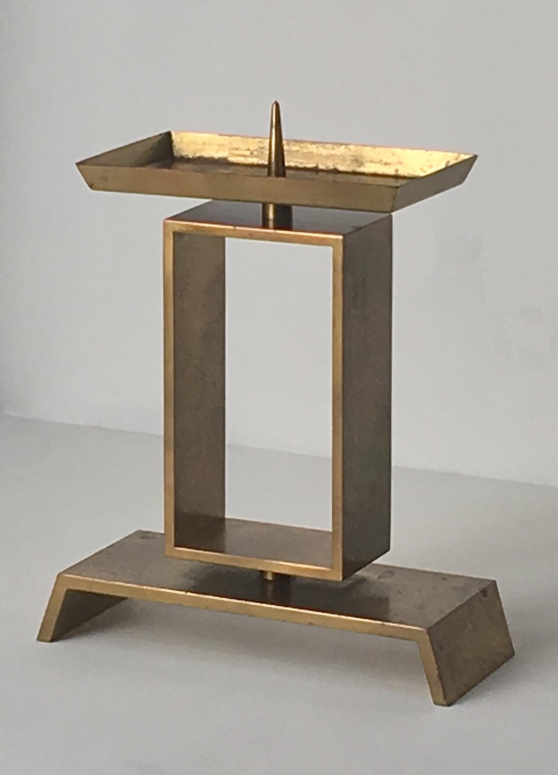 Modernist Church Candlestick, Brass, Early to Mid-20th Century, Germany In Good Condition In London, GB