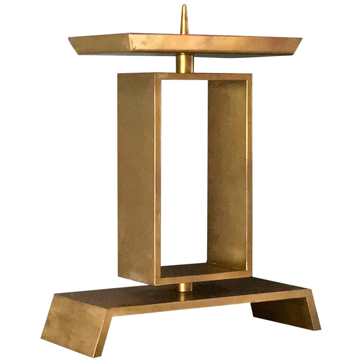 Modernist Church Candlestick, Brass, Early to Mid-20th Century, Germany