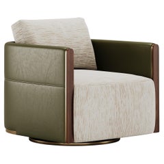 Poltrona modernista CIRCA con combinazione di tessuti