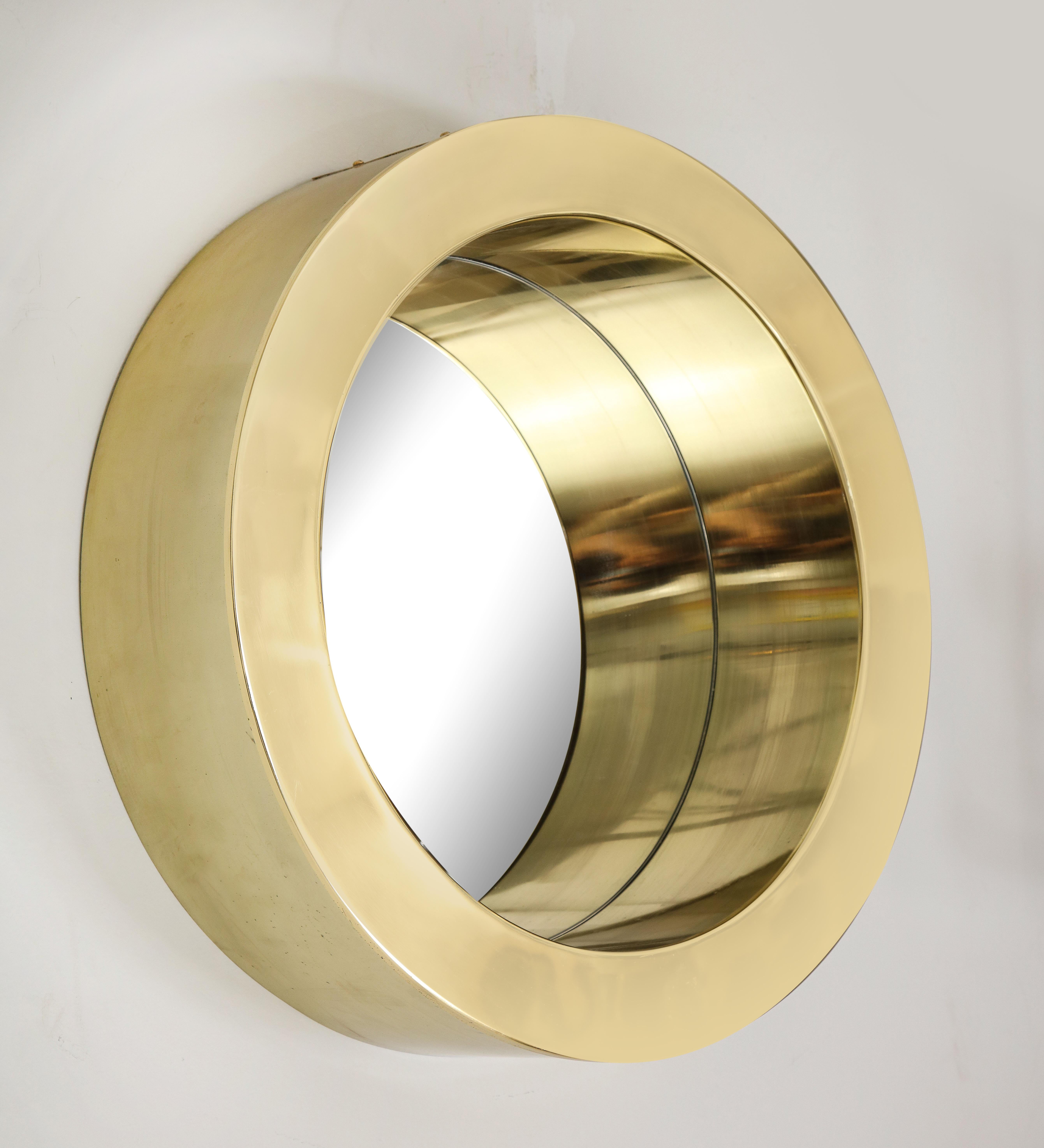 Modernist Circular Brass Mirror 2