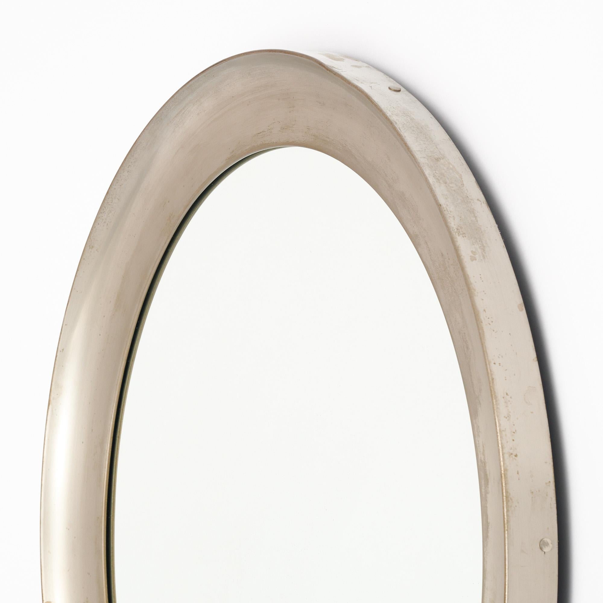 Specchio circolare modernista francese vintage in vendita 2