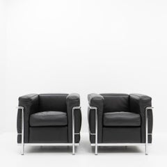 Modernist Classsic Design: LC2 Armchairs, Le Corbusier by Cassina, 1990s