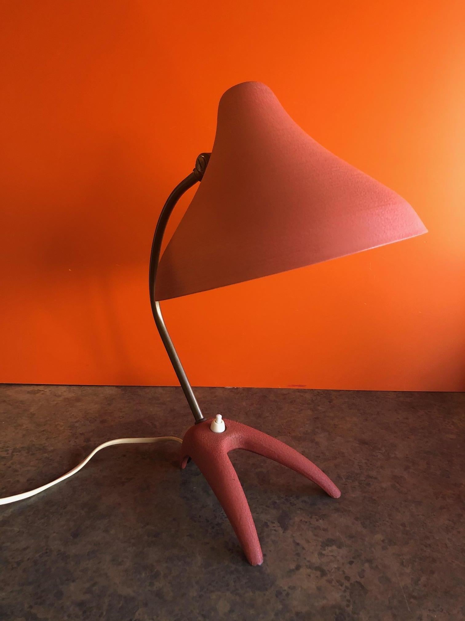 Mid-Century Modern Modernist Claw Foot Desk Lamp by Louis Kalff for Phillips For Sale