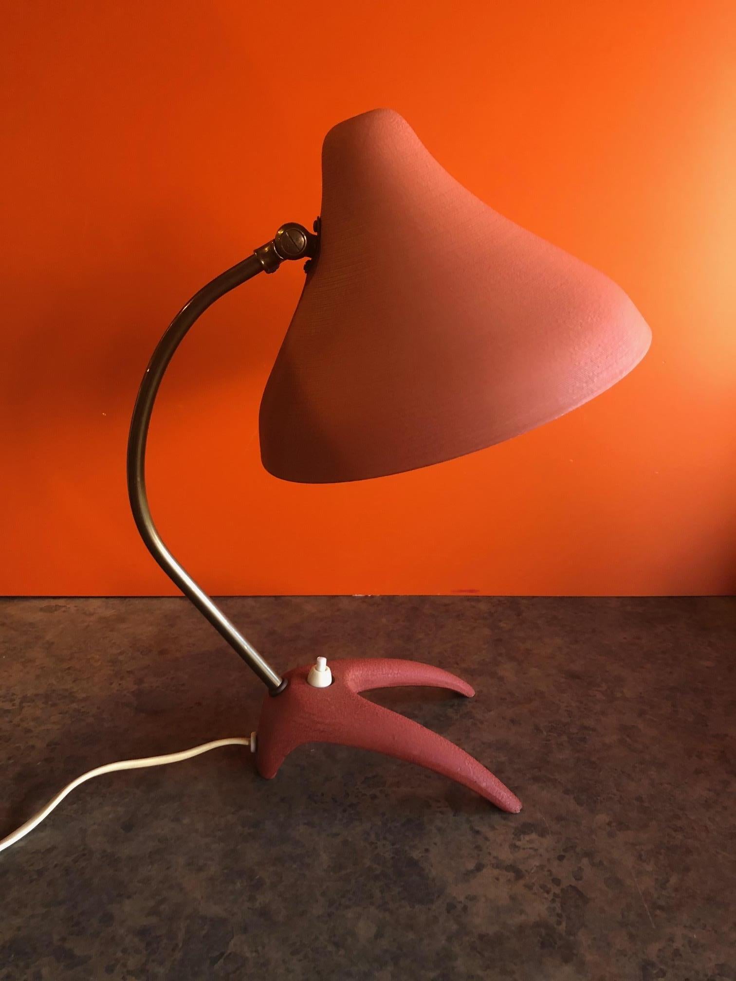 Dutch Modernist Claw Foot Desk Lamp by Louis Kalff for Phillips For Sale