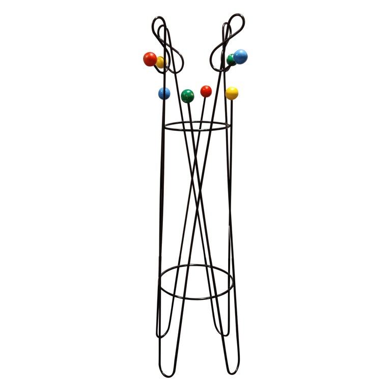 Modernist 'cle de sol' Coat Stand by Roger Feraud, 1950s at 1stDibs