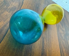 Horloge Clessidra moderniste en aigue-marine/amboo de Venini