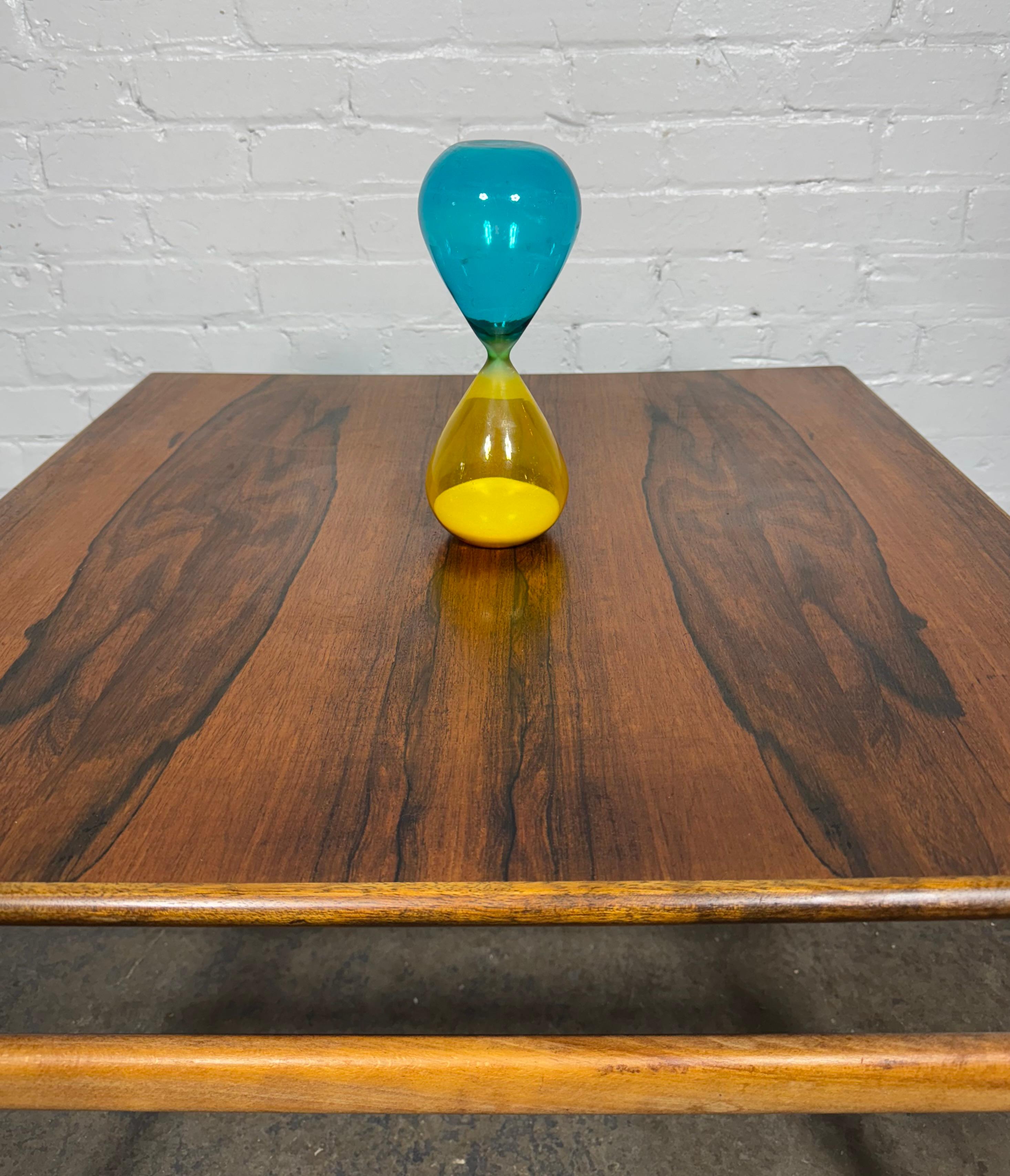 Modernist Clessidra Hourglass in Aquamarine/Bamboo by Venini For Sale 1