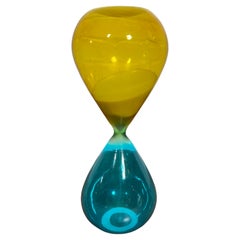 Modernist Clessidra Hourglass in Aquamarine/Bamboo by Venini
