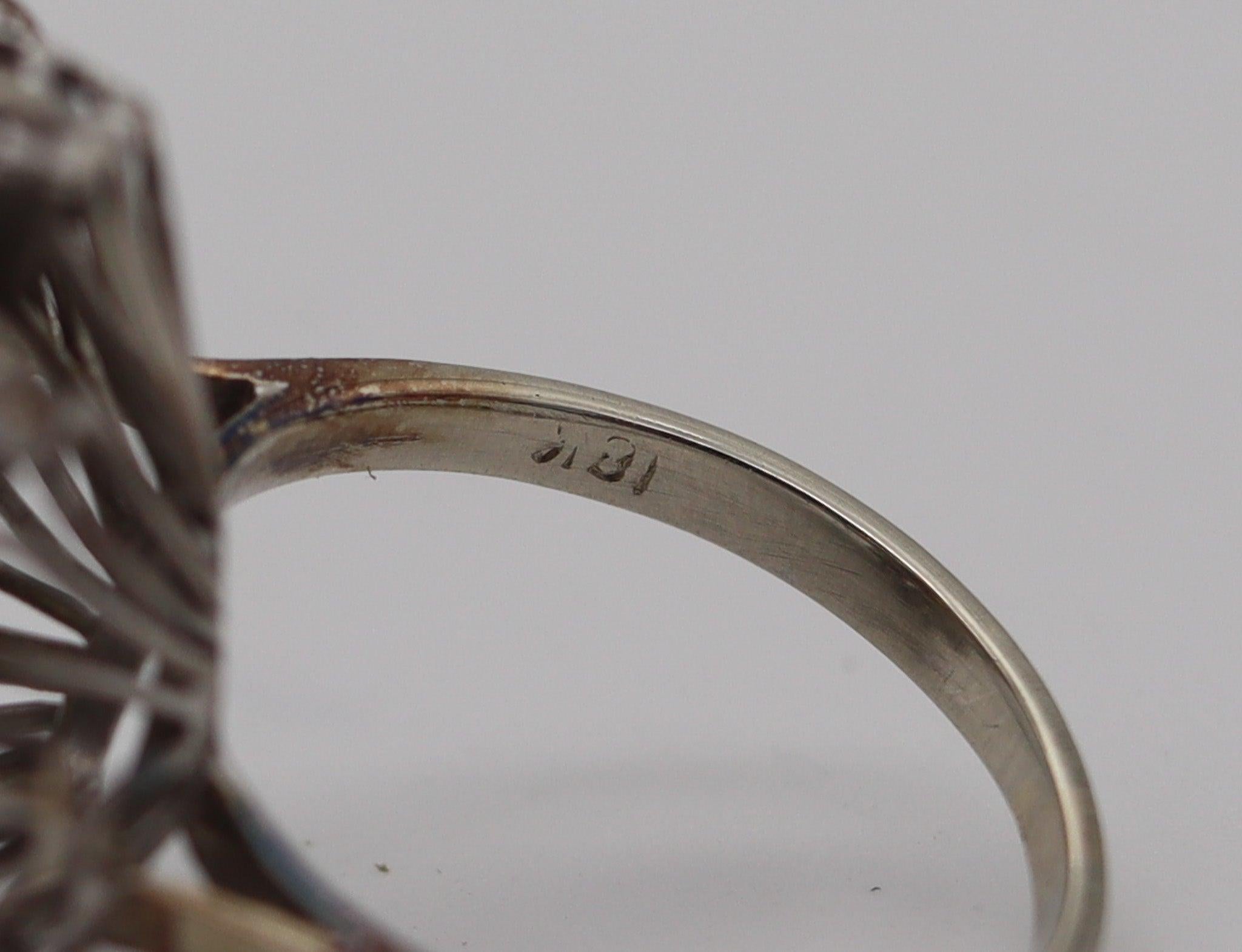 MODERNIST Cluster Cocktail Ring In 18Kt Gold 5.46 Ctw Diamonds & Yellow Sapphire For Sale 1