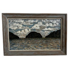 Modernist Coastal Maine Painting by Norman Tronerud, Circa 1940s