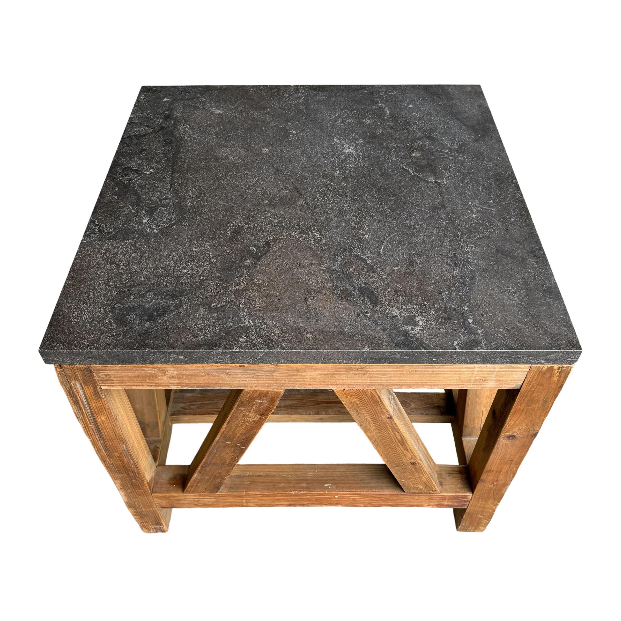 American Modernist Cocktail Table with Marble Top For Sale