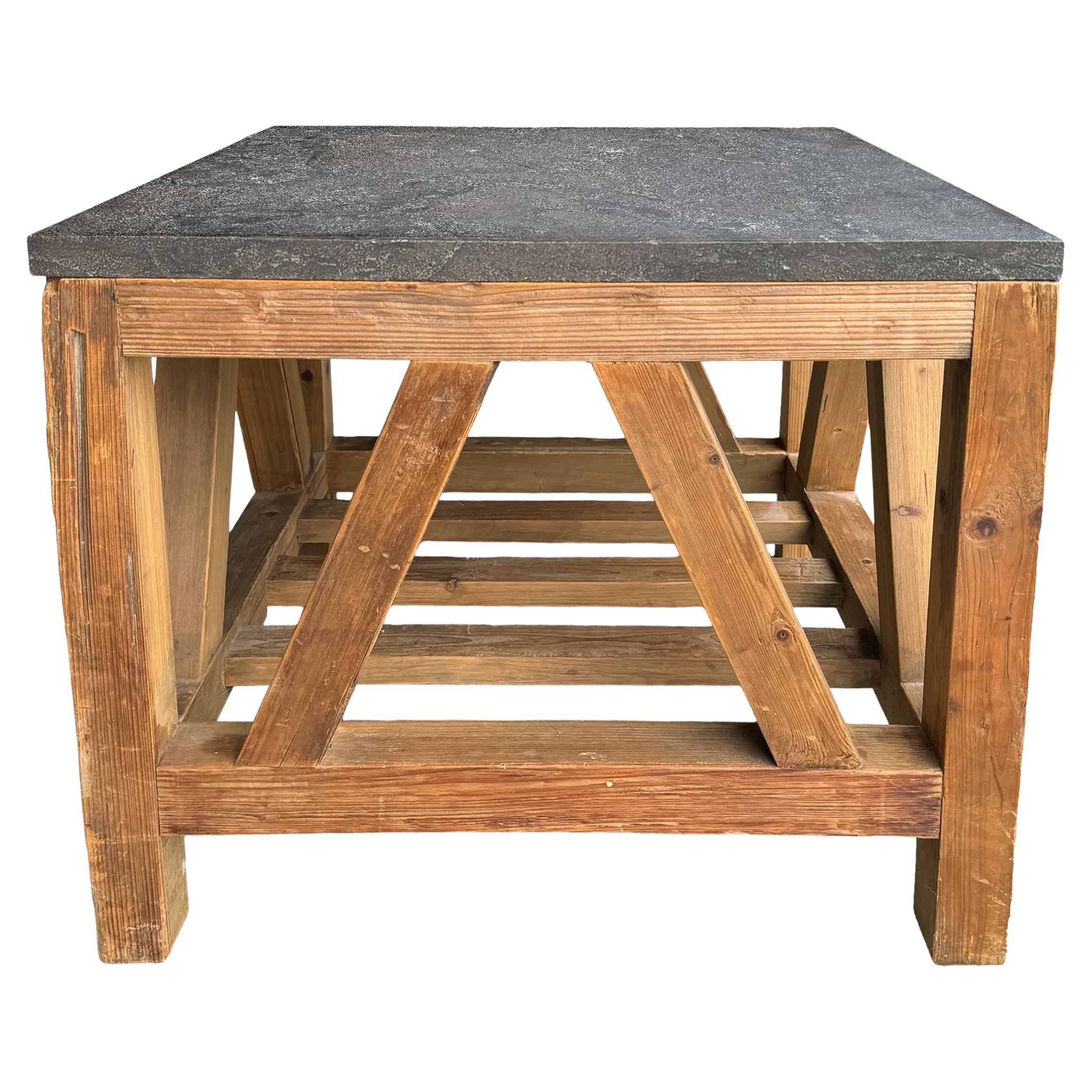 Modernist Cocktail Table with Marble Top For Sale