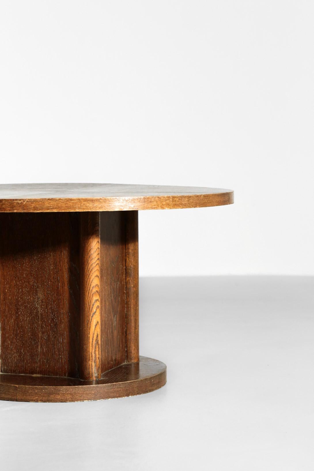 Modernist Coffee or Side Table in Oak, 1940s In Good Condition In Lyon, FR