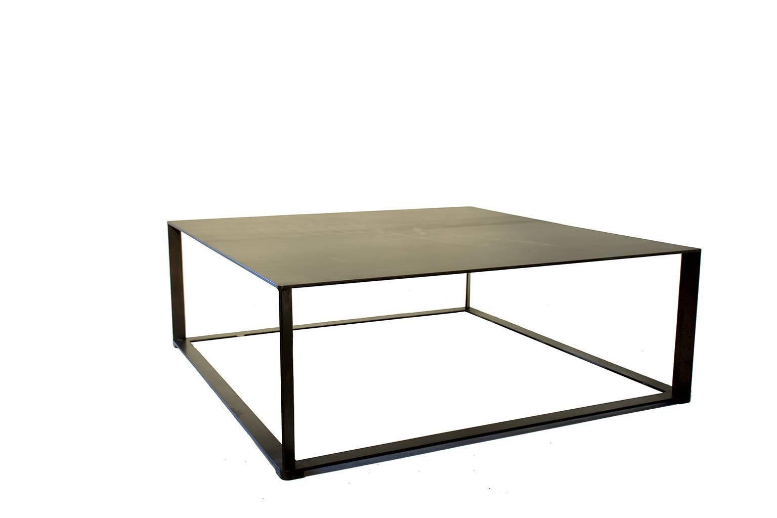 Modernist coffee table, steel in black patina.