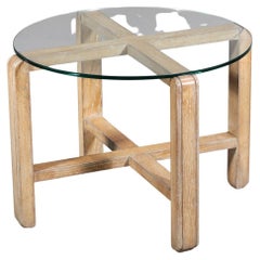Modernist Coffee Table in Ceruse Oak Style Jean Michel Frank 40's