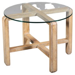 Table basse moderniste en chêne de style Ceruse de Jean Michel Frank, années 40