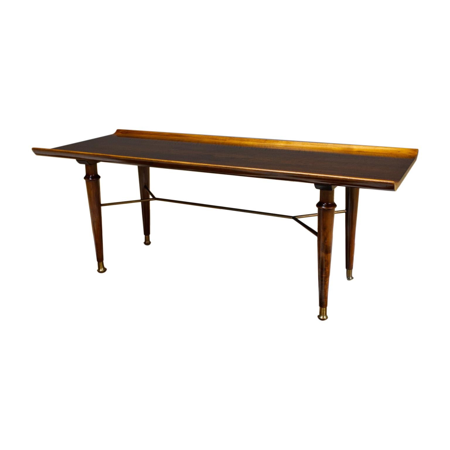 Modernist Coffee Table in Mahogany and Brass Poly-Z Series Art Deco A.Patijn For Sale