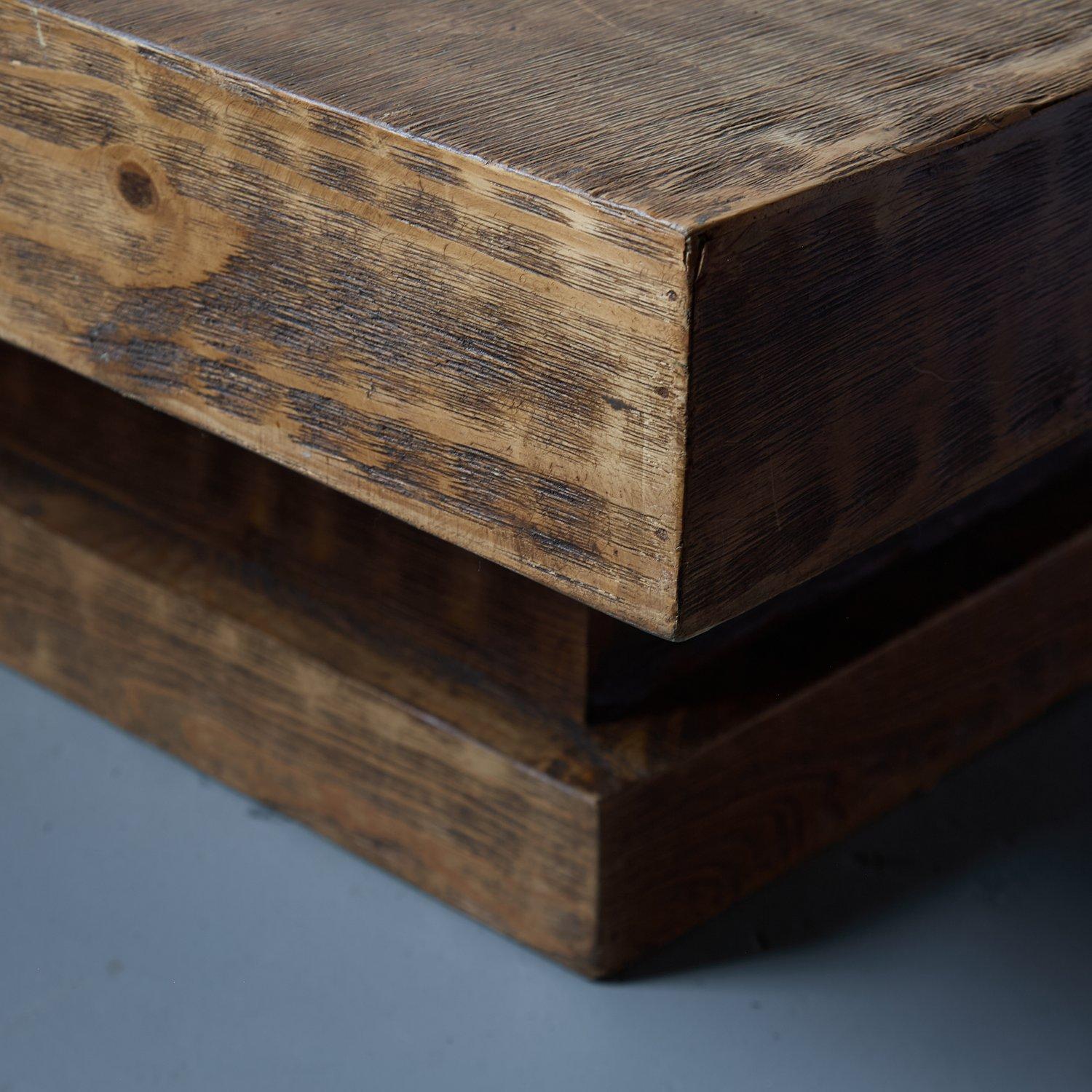 Pine Modernist Coffee Table reminiscent of Donald Judd, 1970s