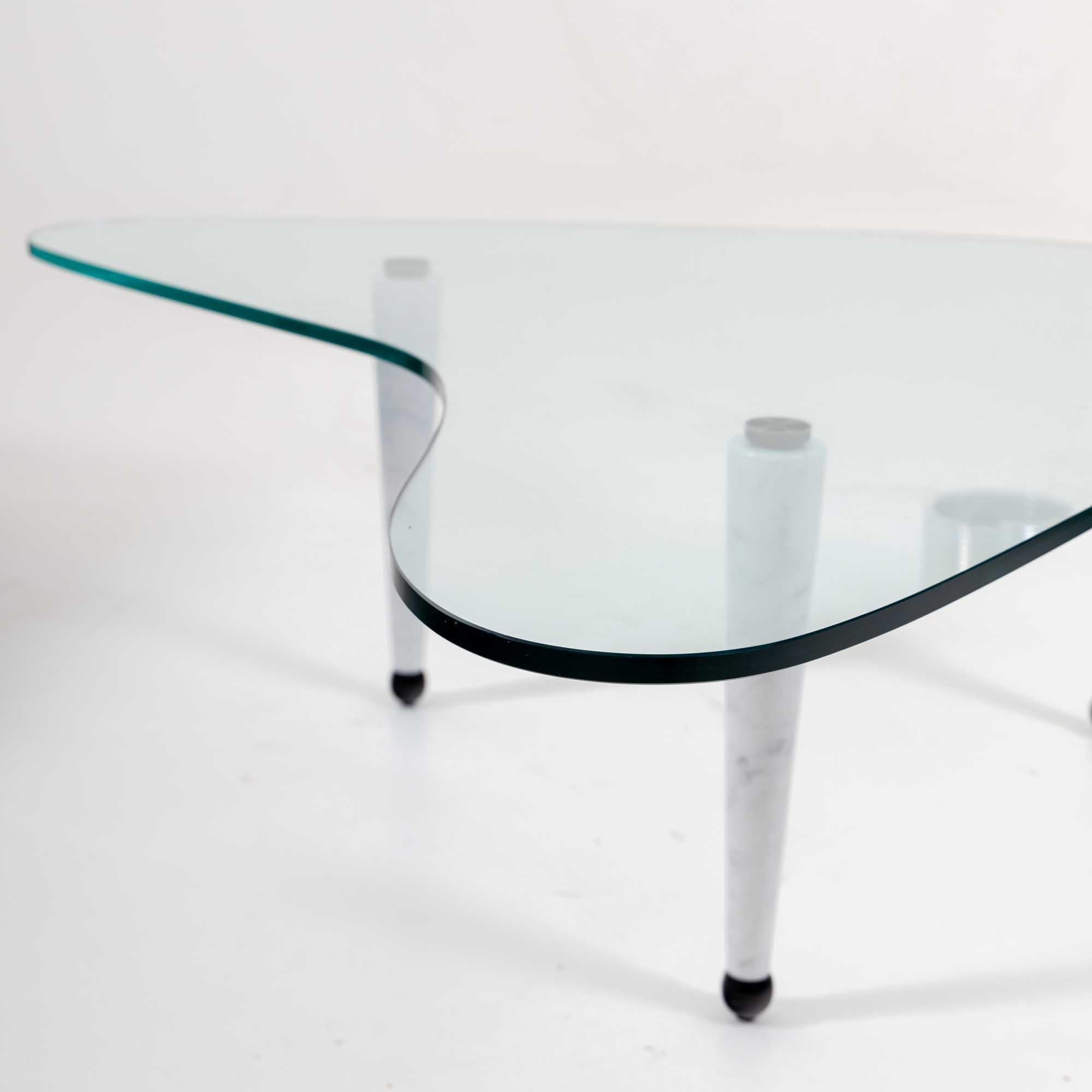 Italian Modernist Coffee Table With Marble Legs, Italy 20th century For Sale