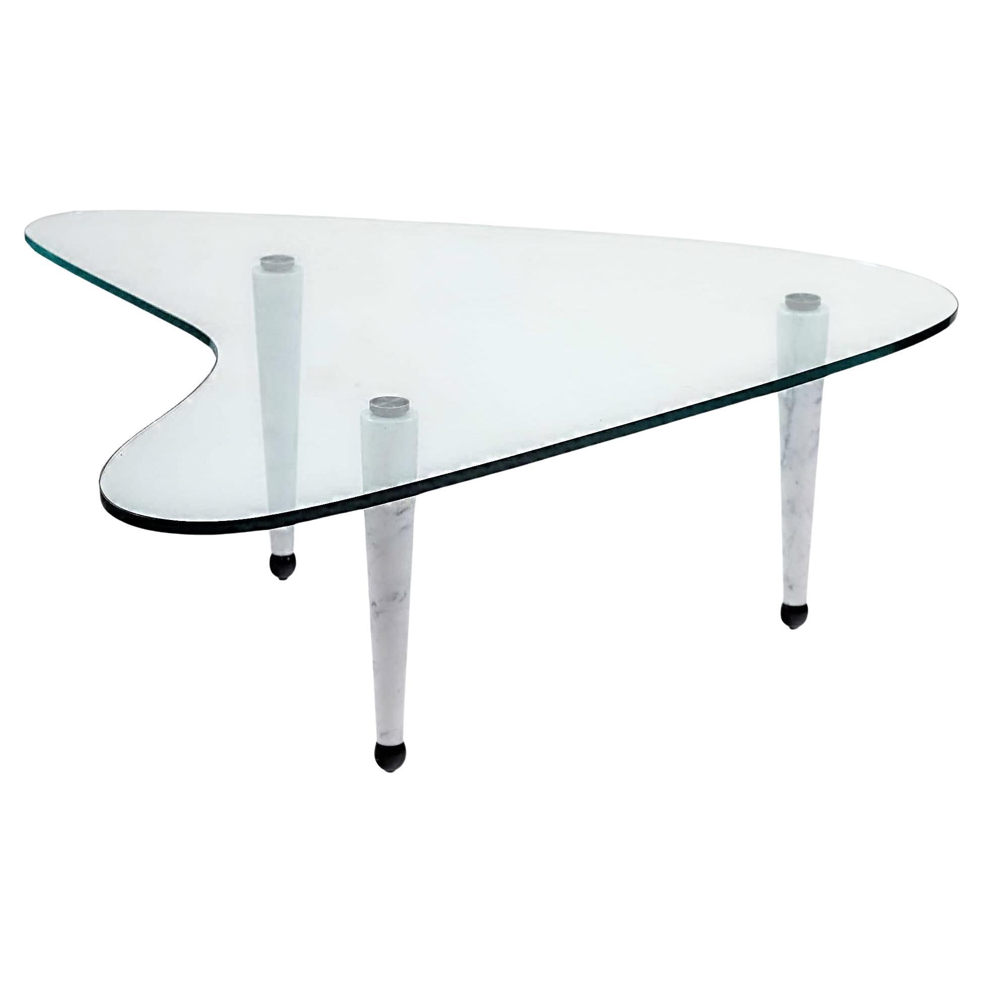 Modernist Coffee Table With Marble Legs, Italy 20th century