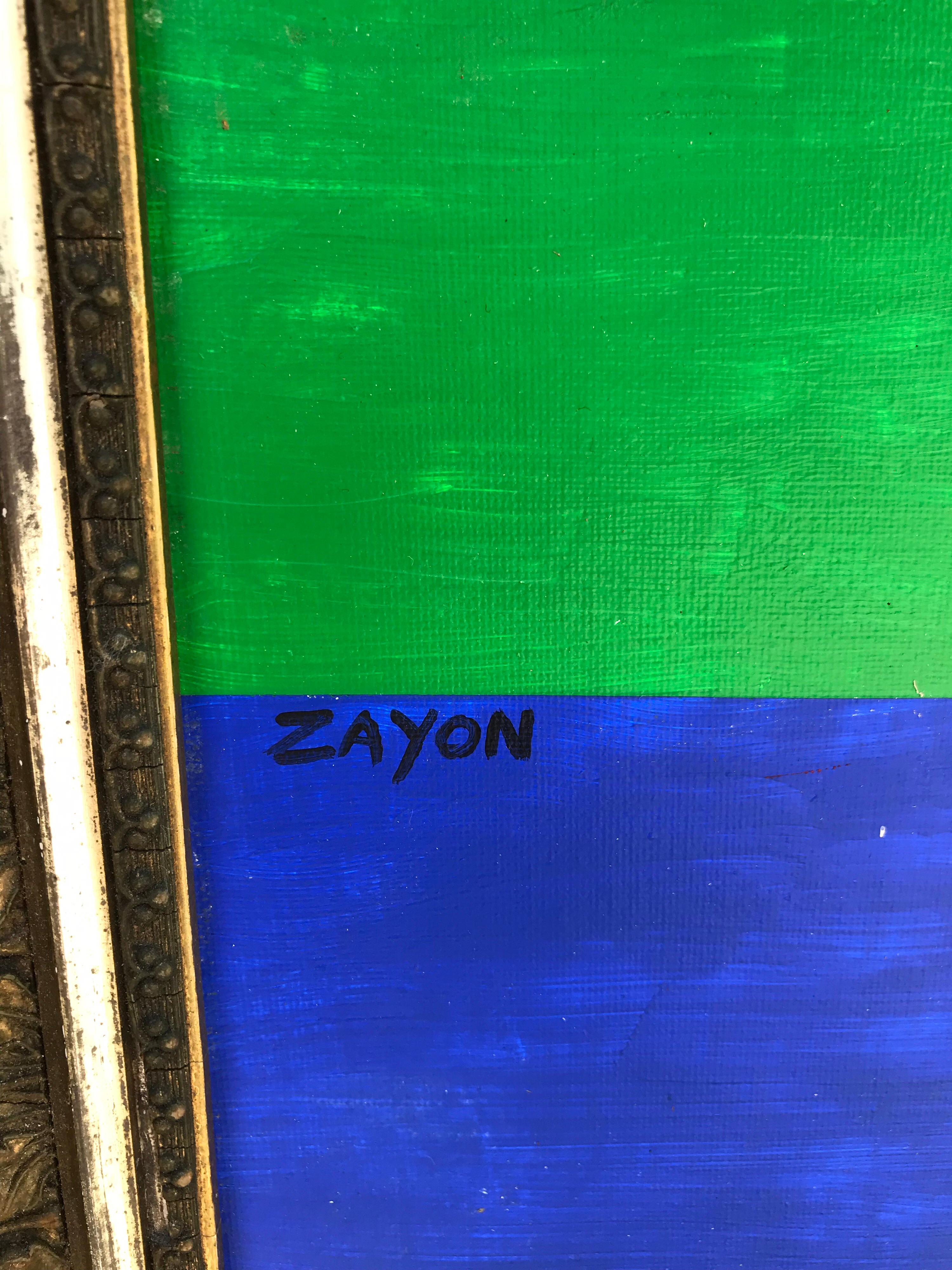 Modernist Color Block Abstract Painting by Seymour Zayon For Sale 6
