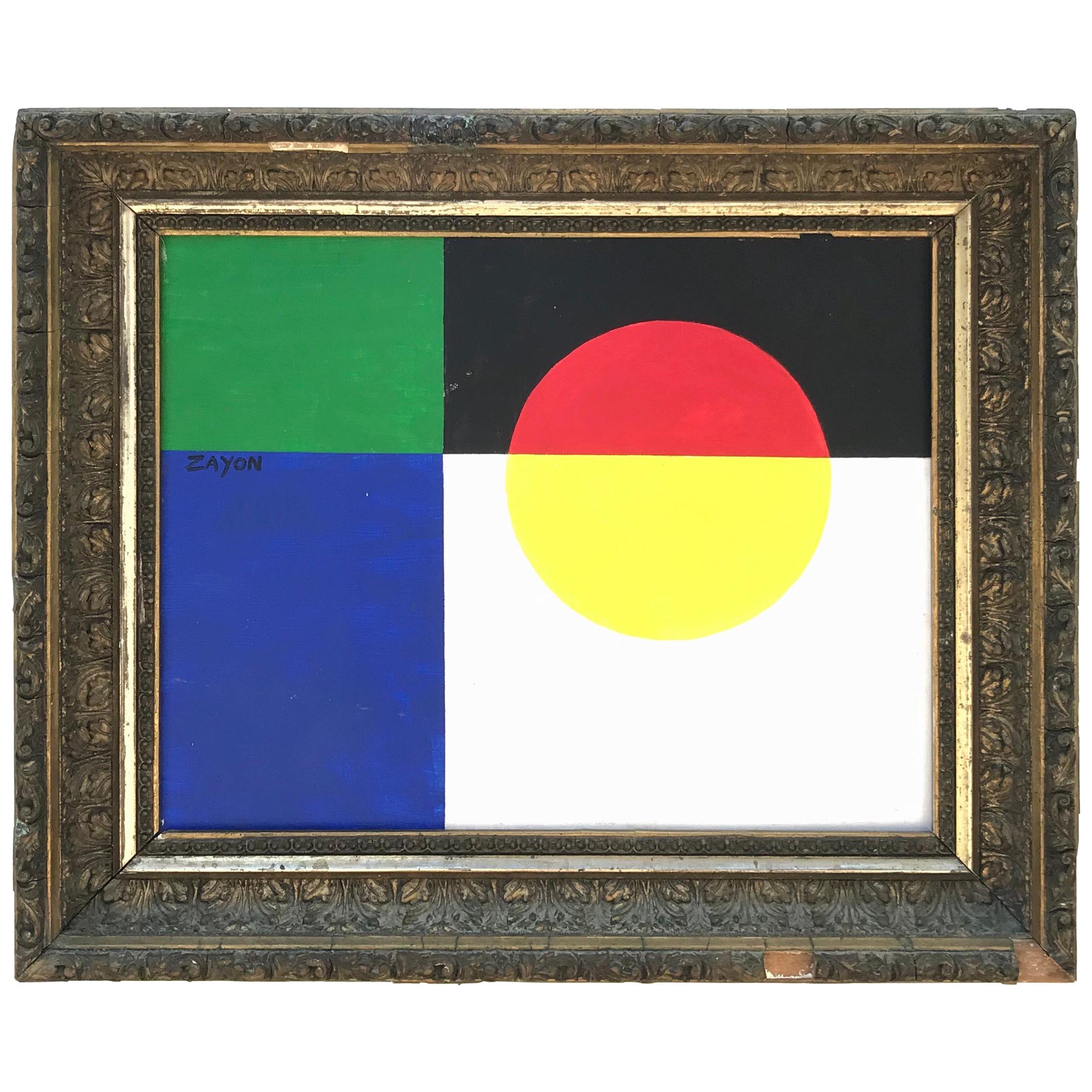 Modernist Color Block Abstract Painting by Seymour Zayon For Sale