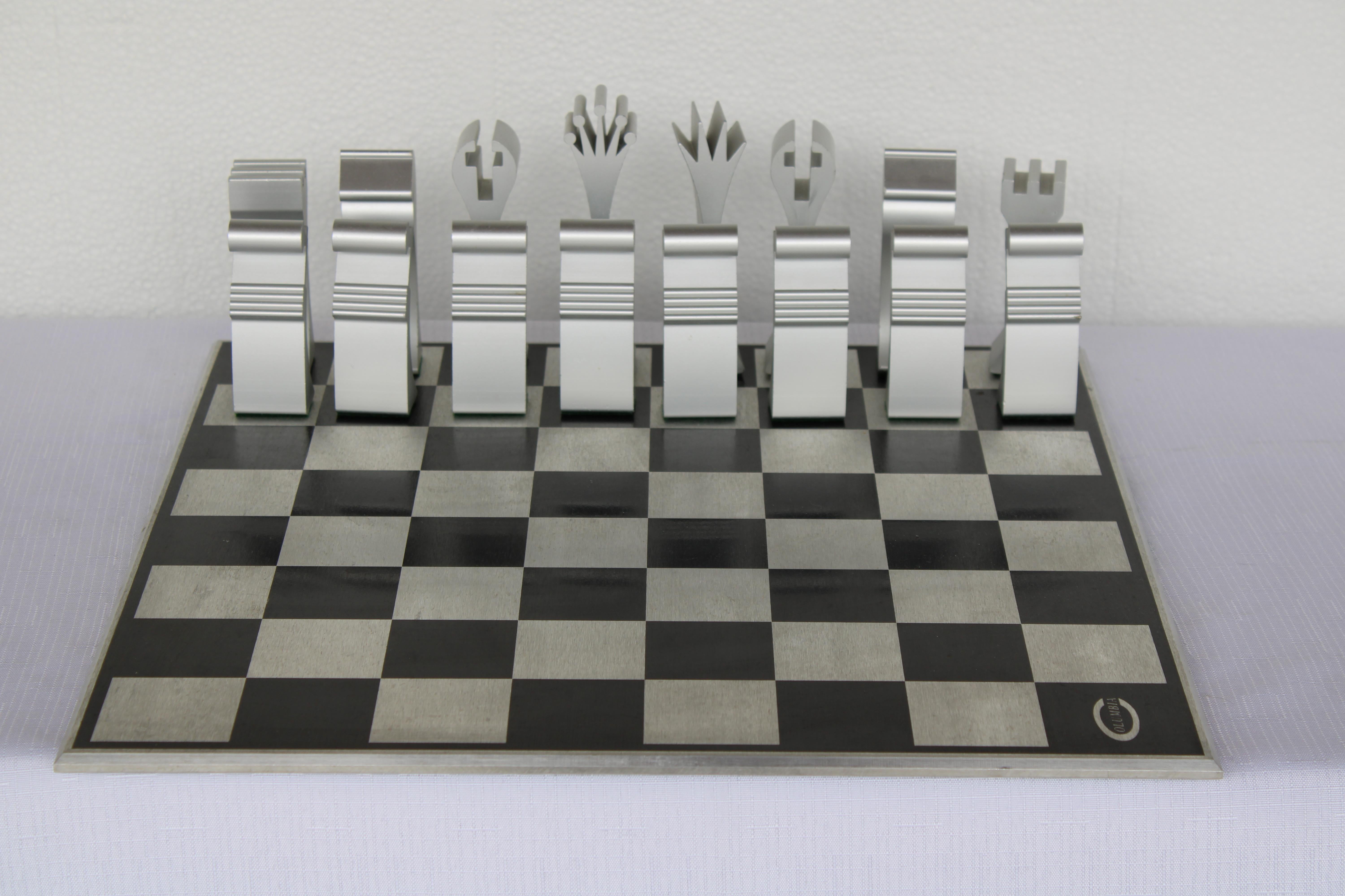 Modernist Columbia Aluminum Chess Set by Scott Wolfe For Sale 1