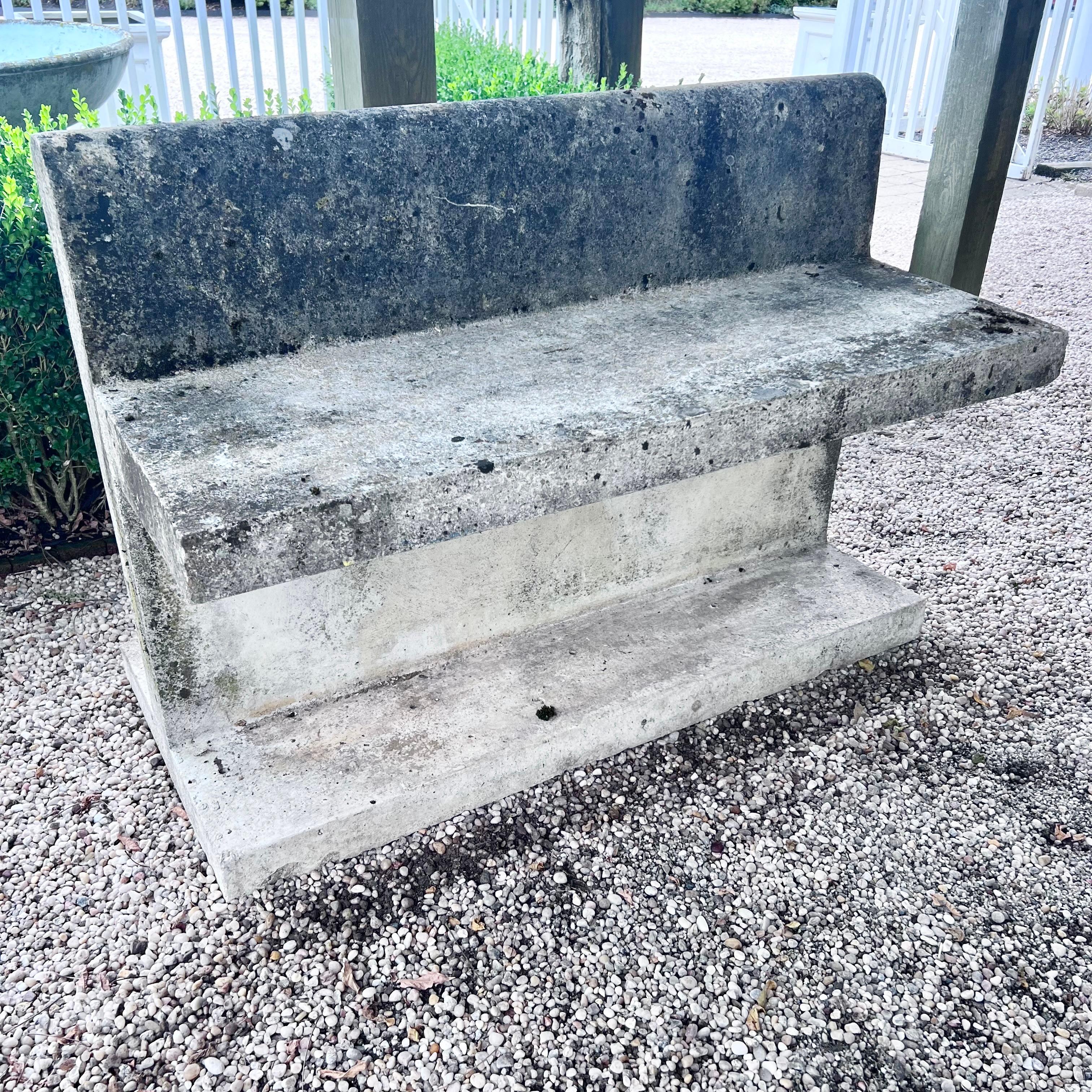 Belgian Modernist Concrete Bench, Belgium circa 1940s For Sale