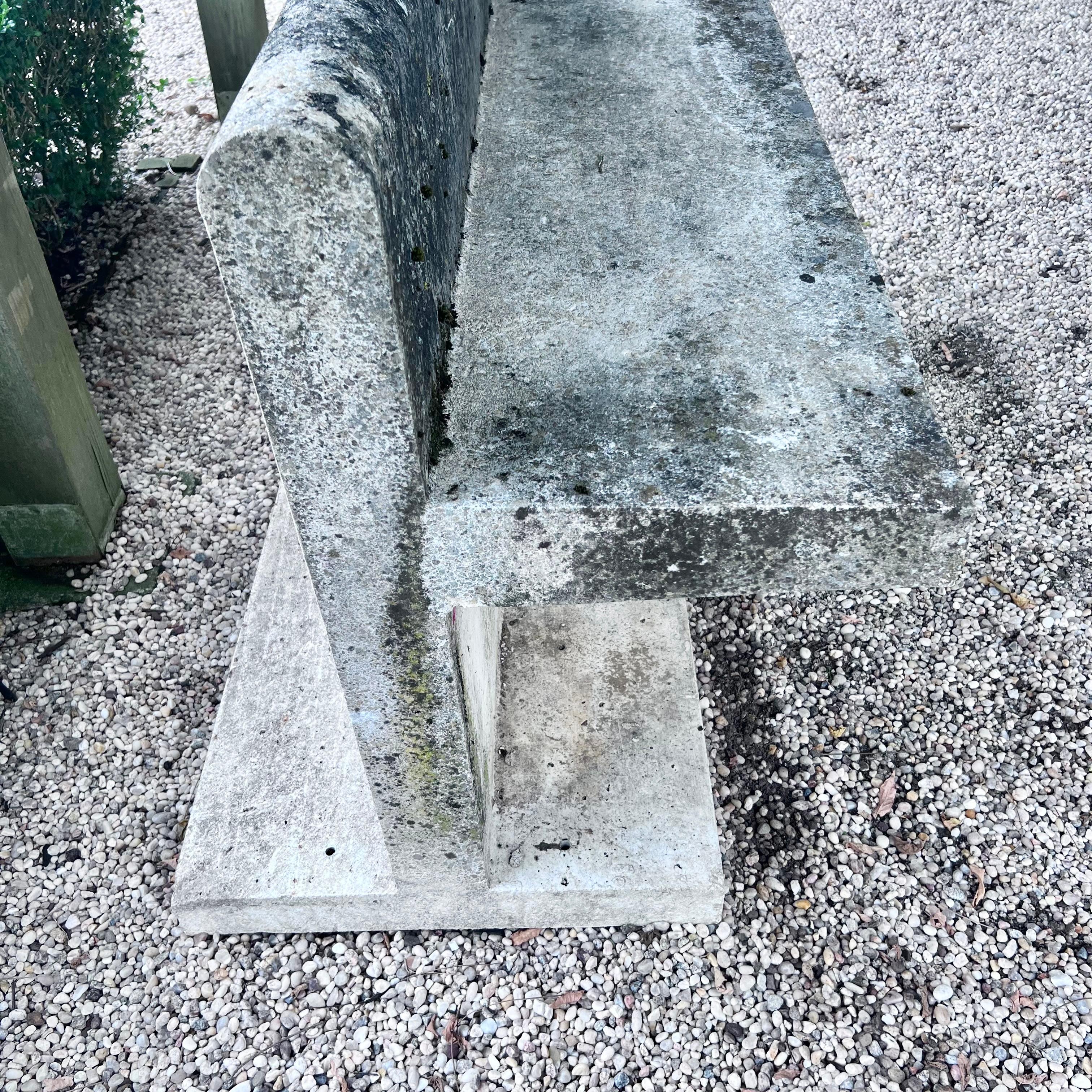 Modernist Concrete Bench, Belgium circa 1940s In Good Condition For Sale In Los Angeles, CA
