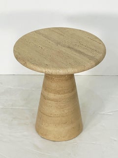 Modernist Conical Table of Travertine Stone from Italy (Four Available)