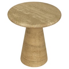 Modernist Conical Table of Travertine Stone from Italy (Six Available)