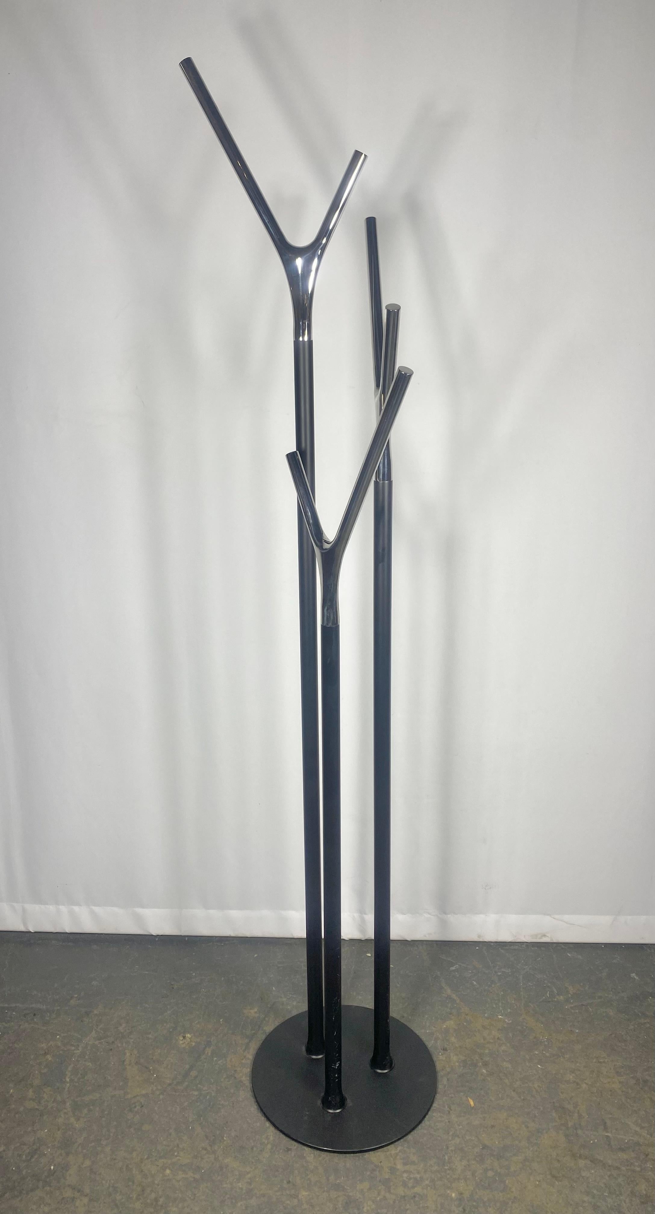 Steel Modernist Contemporary Wishbone Coat Stand - Mirror Chrome by Busk+Hertzog For Sale