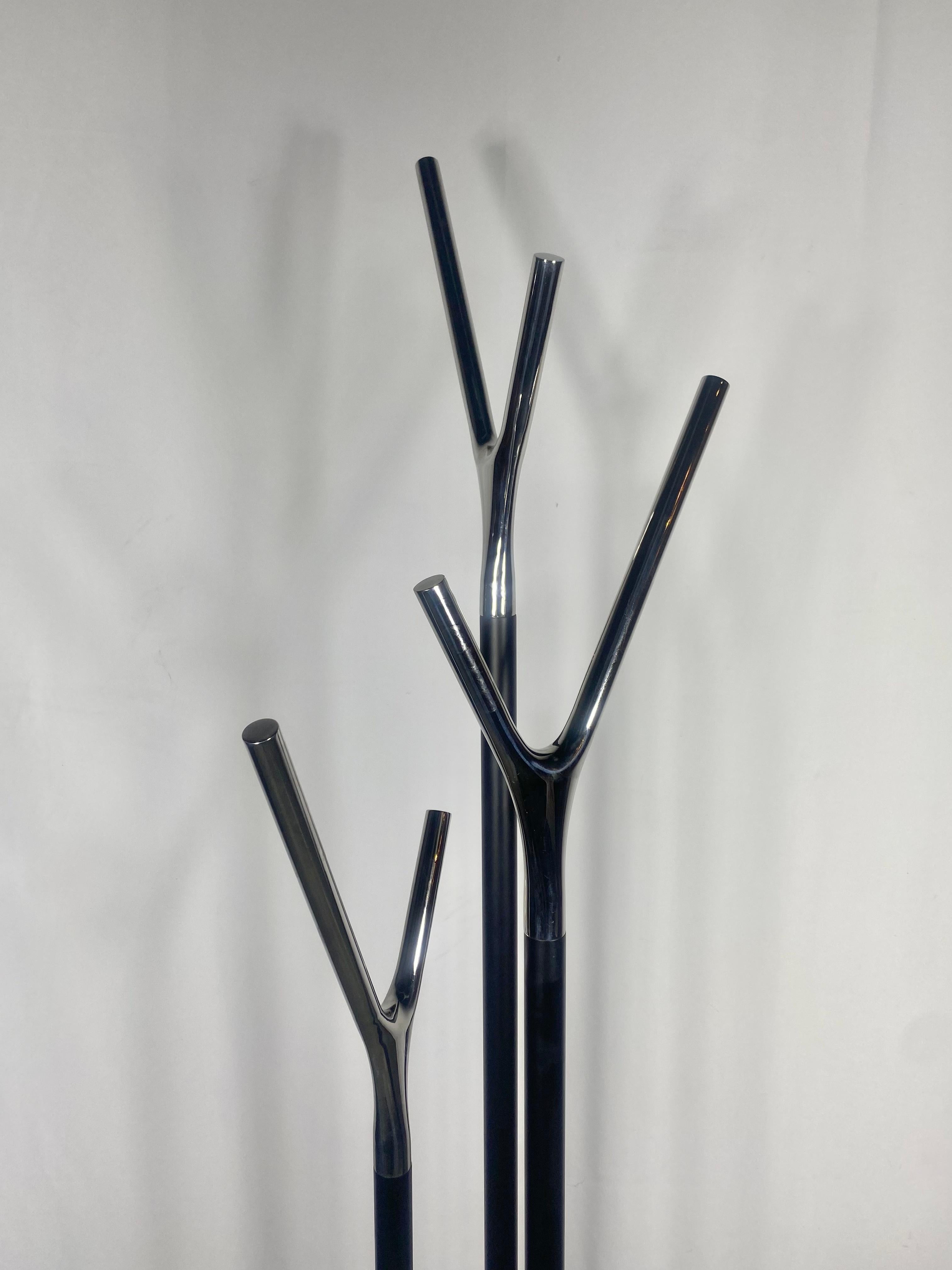 Modernist Contemporary Wishbone Coat Stand - Mirror Chrome by Busk+Hertzog For Sale 1