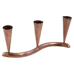 Modernist Copper Candleholder