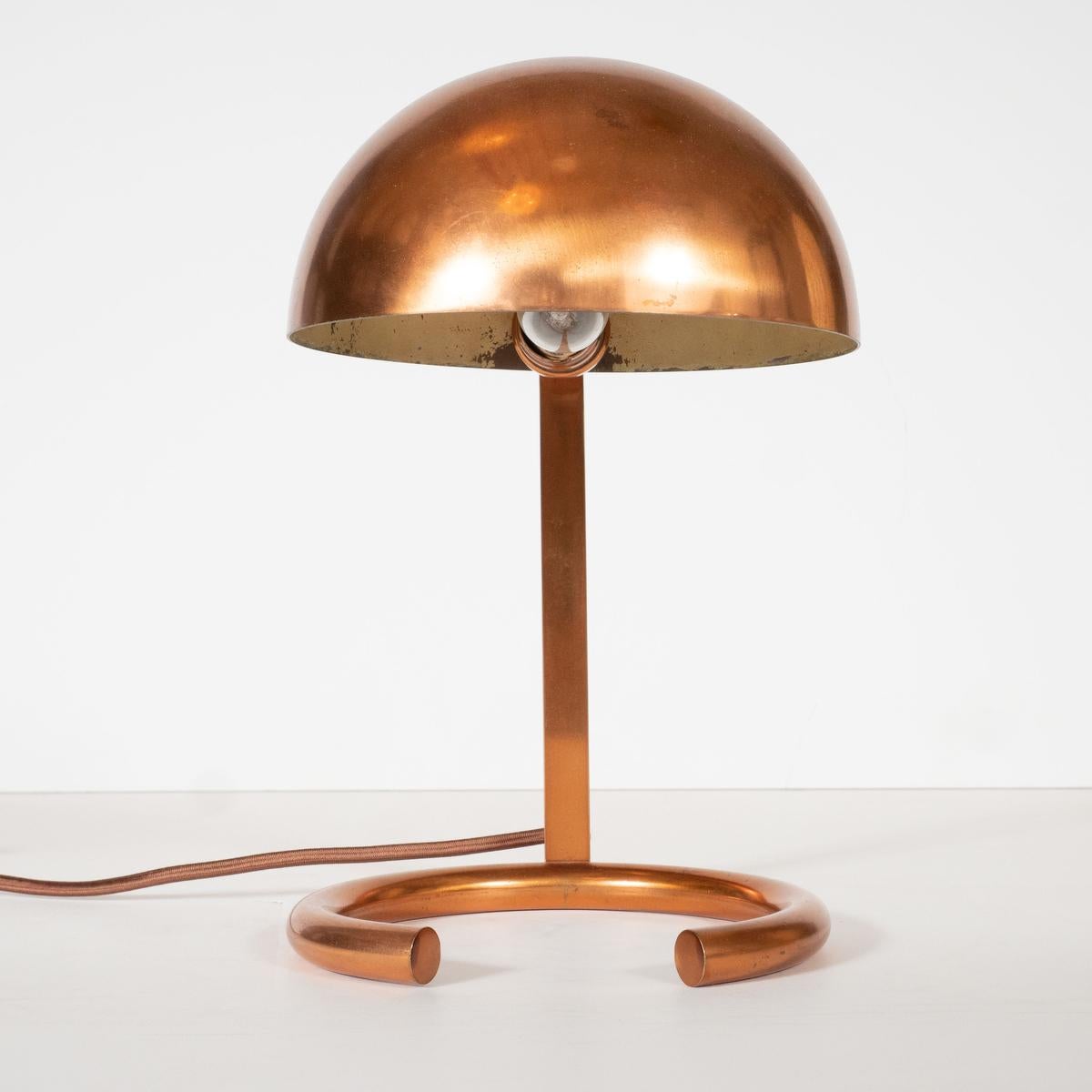  Modernist Copper Desk Lamp by Adnet In Good Condition For Sale In Tarrytown, NY