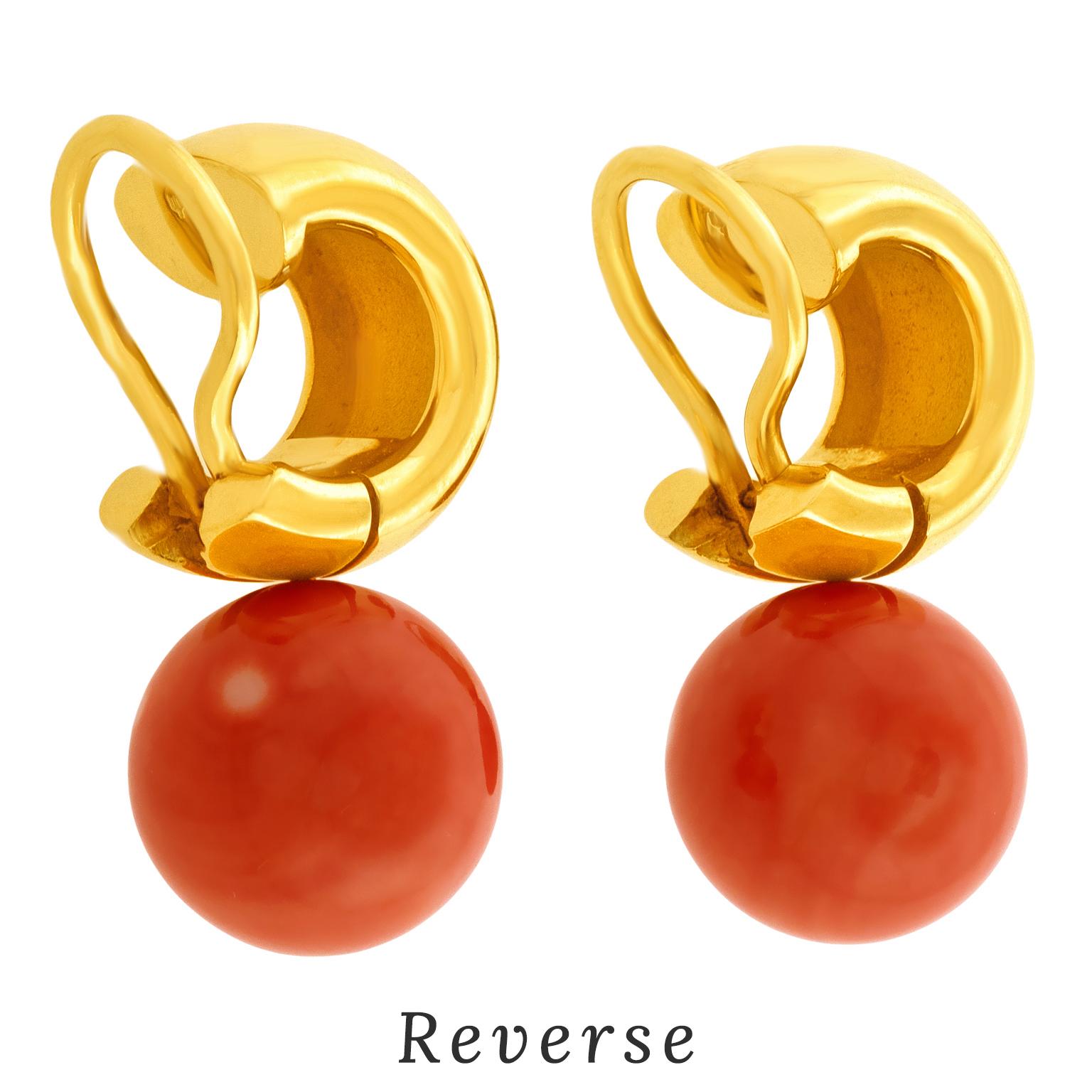 Modernist Coral Drop Earrings For Sale 4