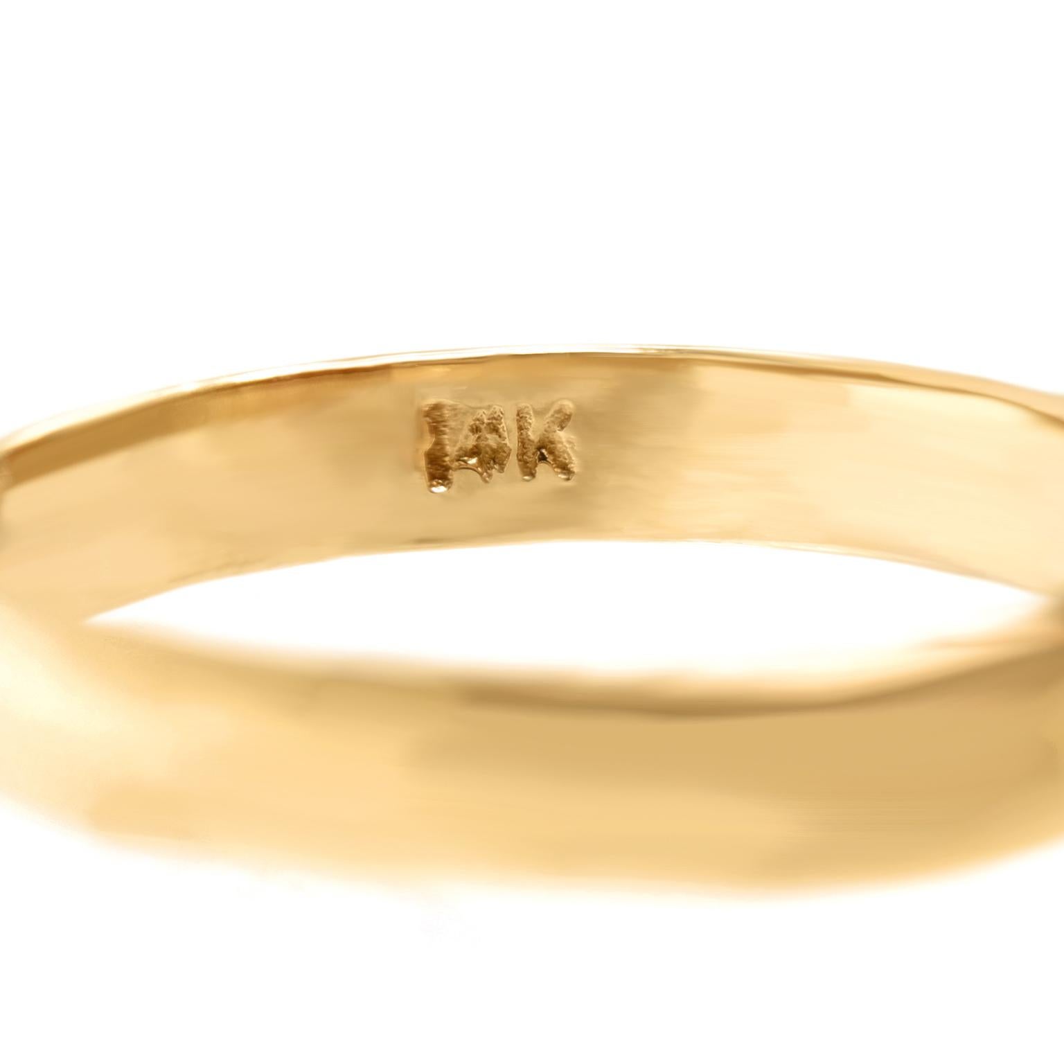 Women's Modernist Coral Set Gold Ring