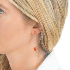 Modernist Coral Strawberry Earrings