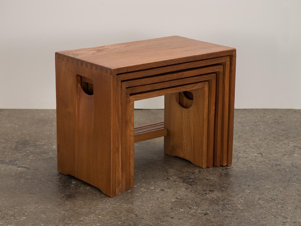 Joinery Modernist Crafted Oak Nesting Tables