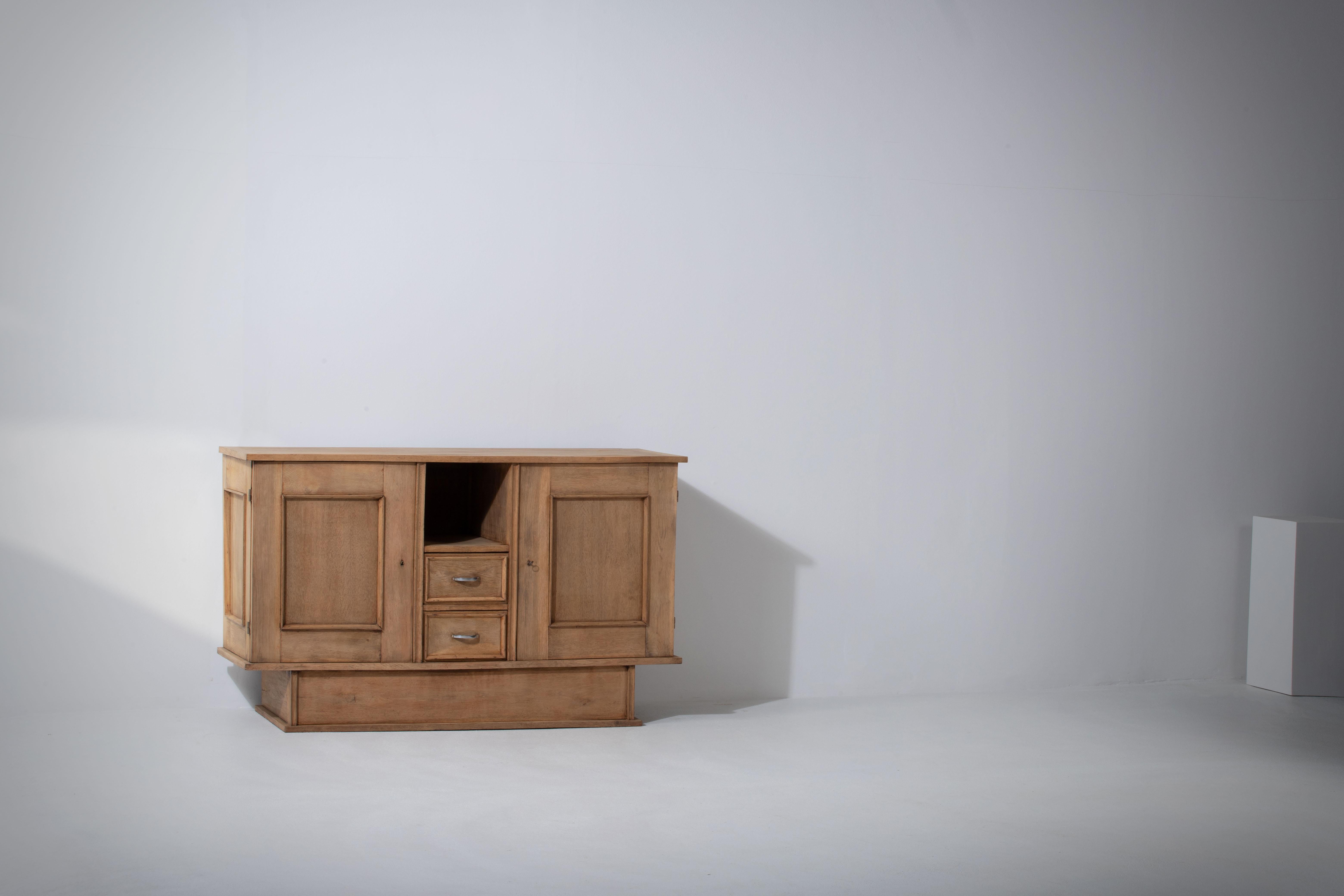 Campaign Modernist Credenza, Oak, France, 1940s