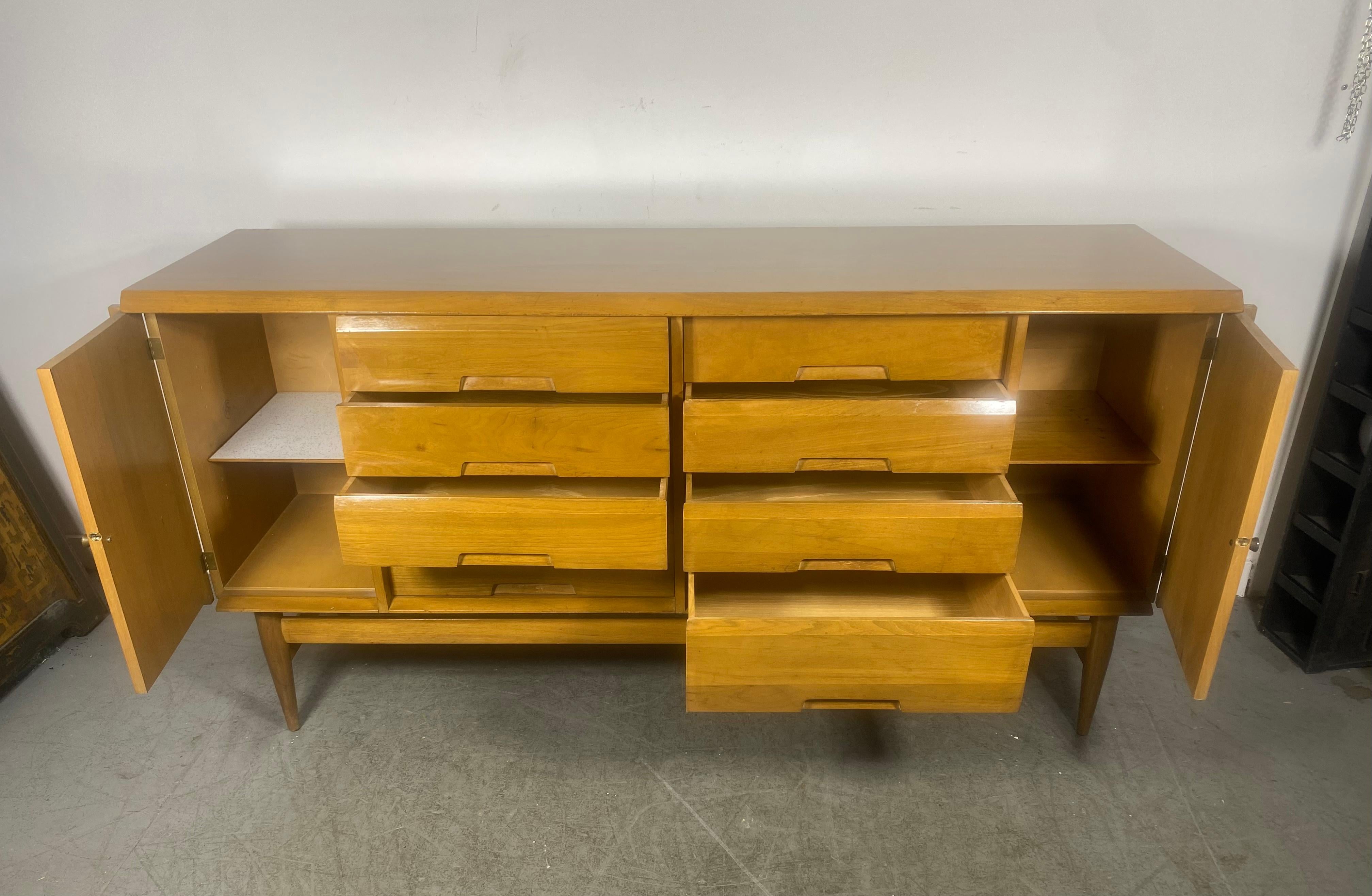 American Modernist Credenza /Server, Button Tufted Doors Designed by Salvatore Bevilacqua For Sale