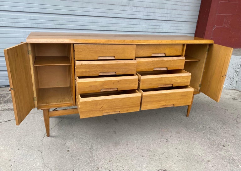 Mid-20th Century Modernist Credenza /Server, Button Tufted Doors Designed by Salvatore Bevelacqua For Sale