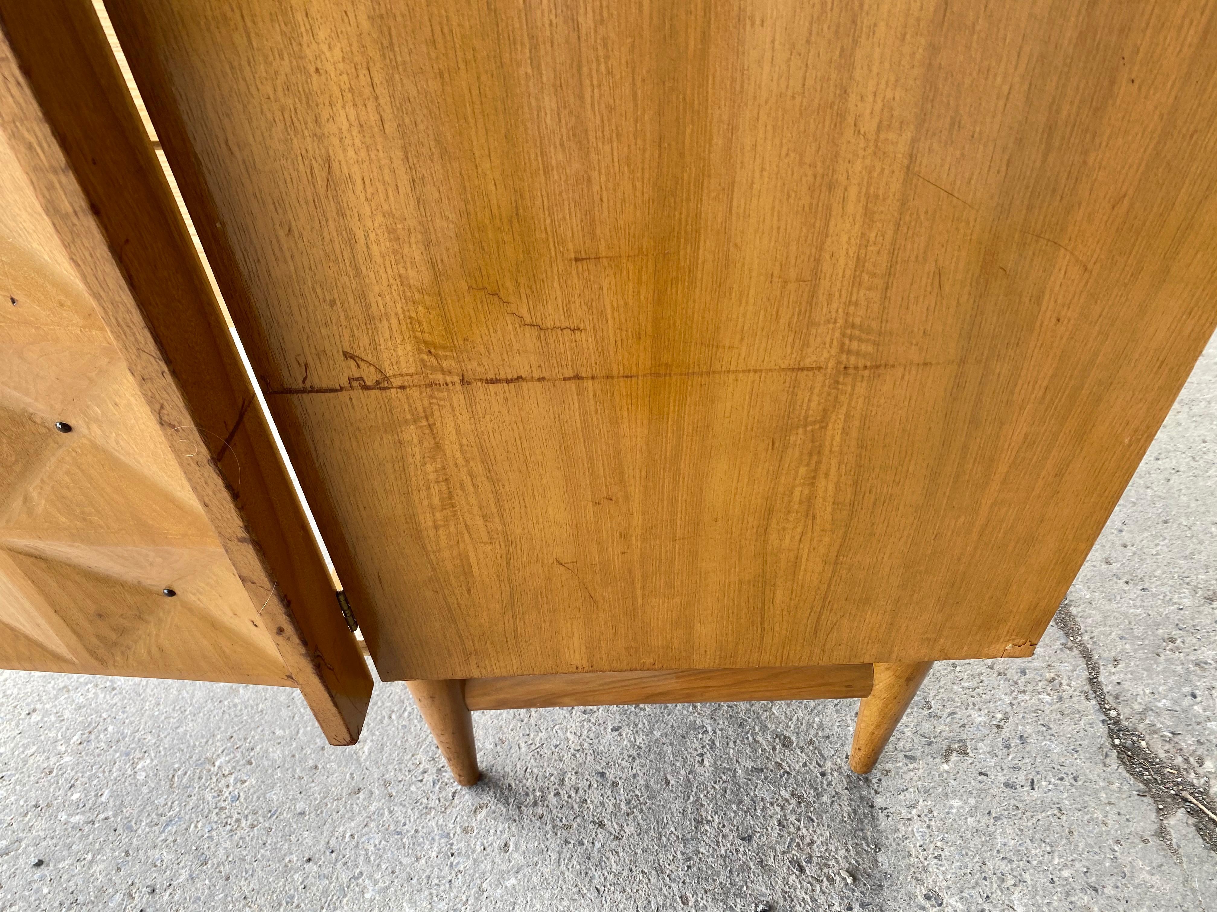 Mid-20th Century Modernist Credenza /Server, Button Tufted Doors Designed by Salvatore Bevelacqua For Sale