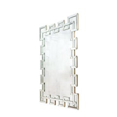 Antique Mirror crénelé avec détails géométriques entrelacés, antiques et biseautés
