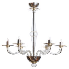 Modernist Cristallo Antico Murano Chandelier