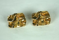 Modernist Crushed Metal Earrings