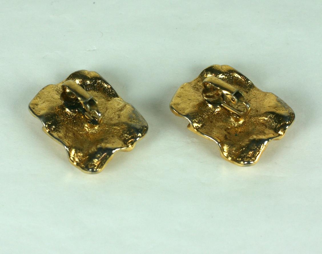 crumpled gold earrings