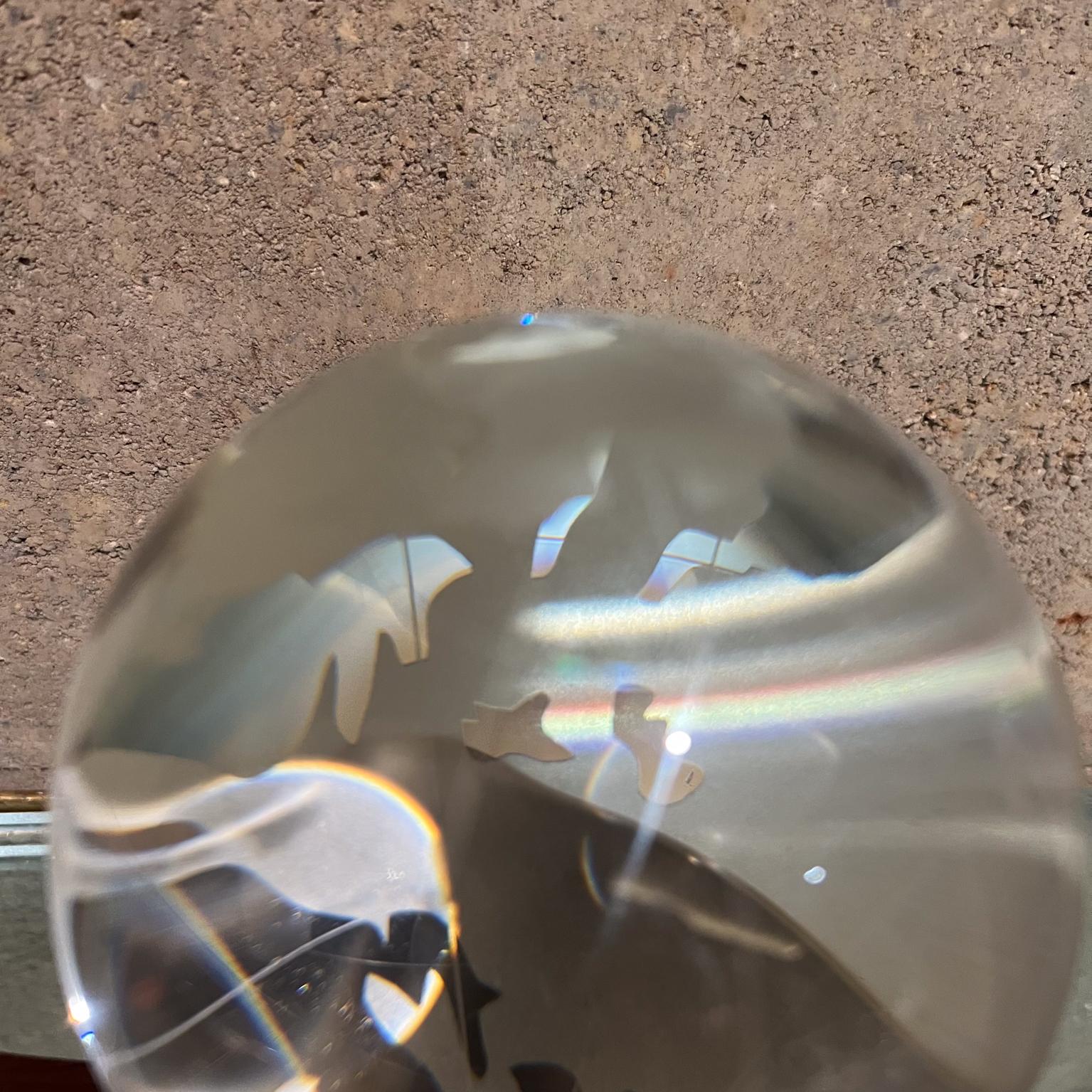 Modernist Crystal Art Glass World Ball Healing Sphere For Sale 4